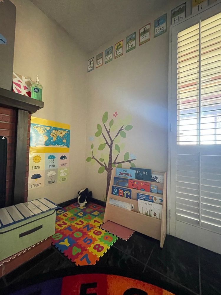 Reading corner with books